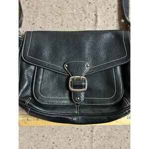Tignanello Soho Hobo Black Leather Small Shoulder Bag Satchel Purse